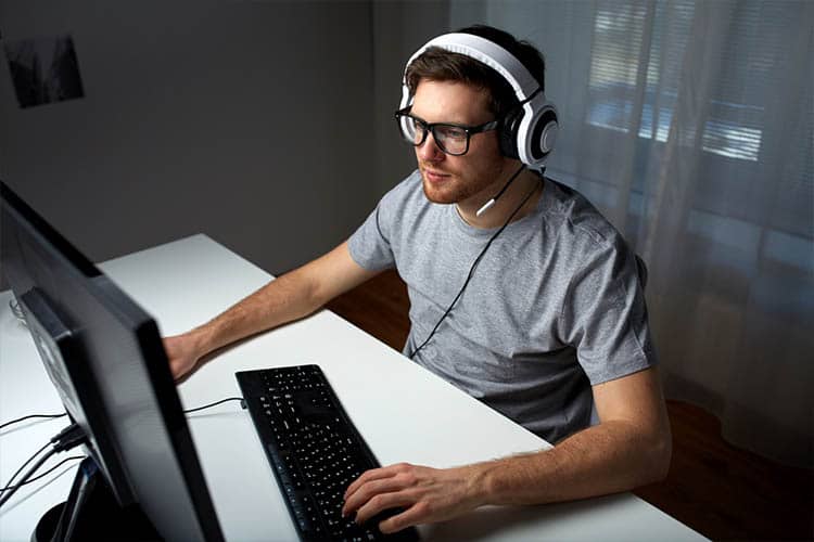 Man Playing a Computer Game