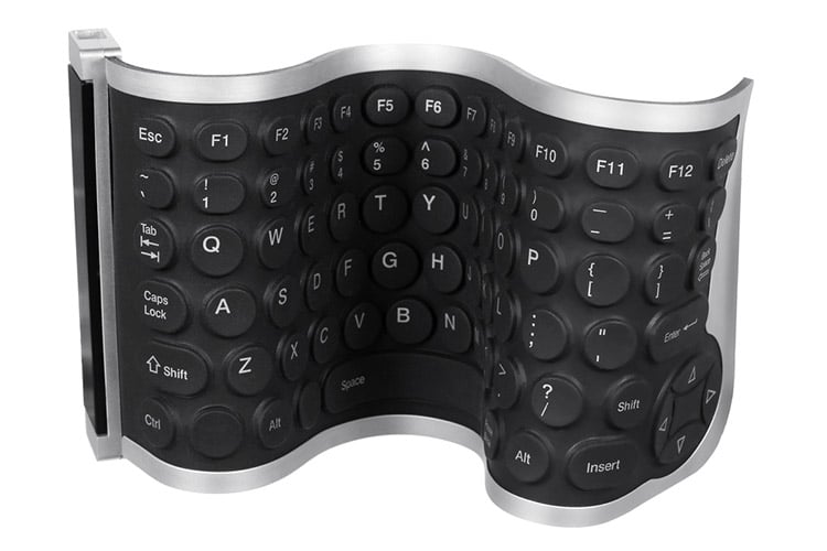 Flexible Computer Keyboard on White Background