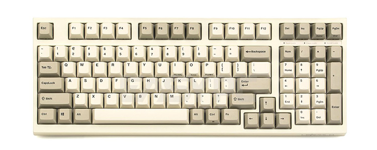 Leopold FC980M Two Tone White PD Double Shot PBT Mechanical Keyboard