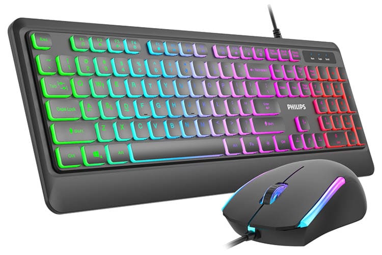 Philips C294 (SPT8294) Mechanical feel Wired Gaming keyboard and Gaming mouse combo Colorful Backlit
