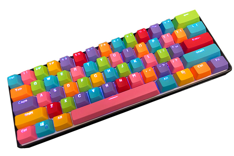 Rainbow Keyboard - Kraken Pro 60 with Limited Edition Rainbow Keycaps